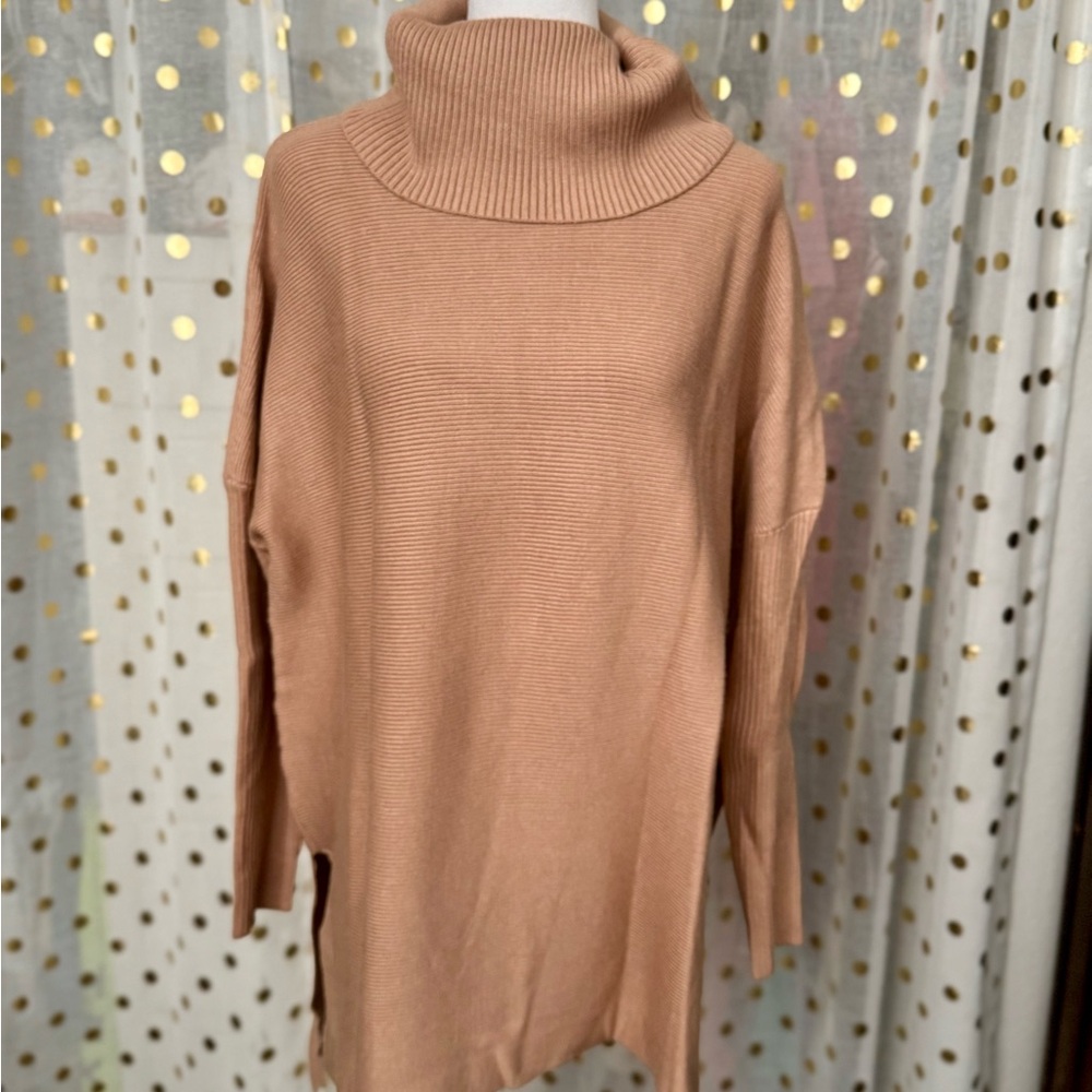 Cozy Tan Turtleneck Sweater
